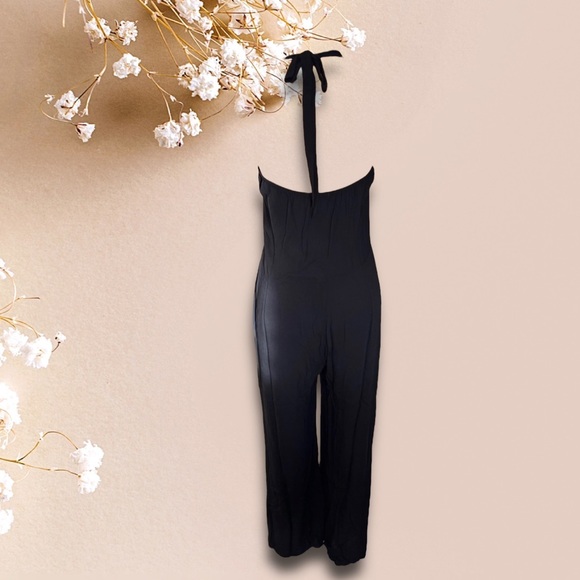 IHeart Halter Zip Overalls, Black - Picture 2 of 10